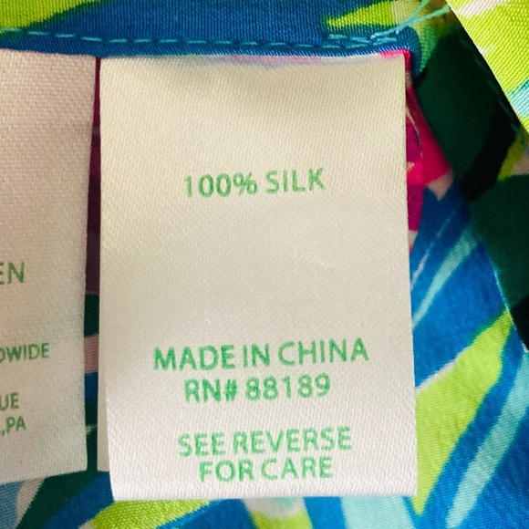 Lilly Pulitzer silk floral “Elsa” popover long sleeved NWT blouse. Size Large. - Picture 5 of 8